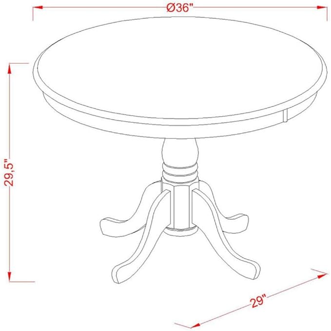 East West Furniture ANCA3-CAP-C 3 Piece Kitchen Table Set for Small Spaces Contains a Round Dining Table with Pedestal and 2 Linen Fabric Dining Room Chairs, 36x36 Inch, Cappuccino