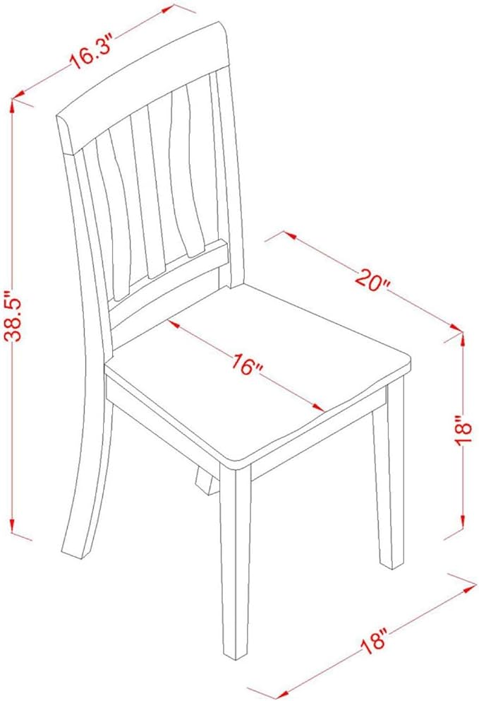 East West Furniture DLAN5-BCH-W 5 Piece Dinette Set for 4 Includes a Round Dining Table with Dropleaf and 4 Dining Room Chairs, 42x42 Inch, Black & Cherry