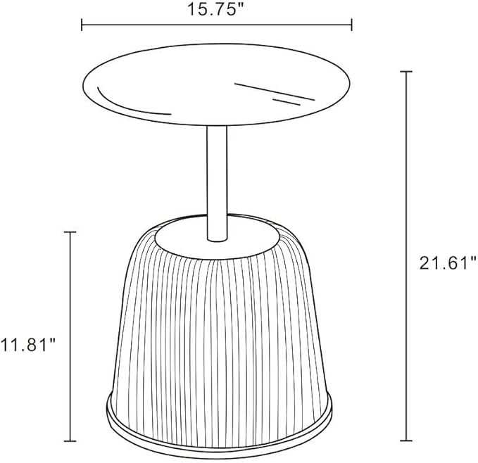 Manhattan Comfort Anderson Modern 15.75" Round End Tables 1.0 - Elegant Leatherette Upholstered Base with Pleated Design & Gold Steel Tabletop, Fully Assembled Accent Furniture, Set of 2, Cream
