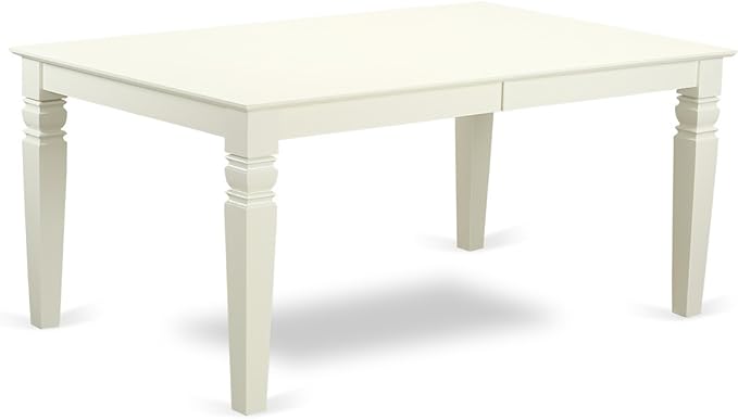 East West Furniture LGVA7-LWH-W 7 Piece Dining Room Furniture Set Consist of a Rectangle Kitchen Table with Butterfly Leaf and 6 Dining Chairs, 42x84 Inch, Linen White