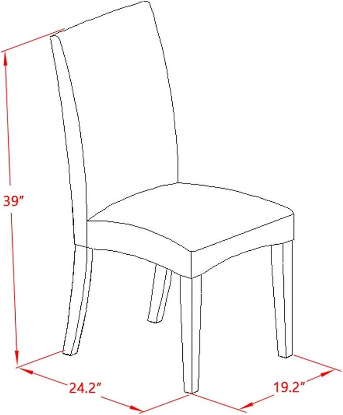 East West Furniture HEDR9-CAP-03 9 Piece Dining Room Table Set Includes a Rectangle Kitchen Table with Pedestal and 8 Brown Linen Fabric Parson Dining Chairs, 42x72 Inch, Cappuccino