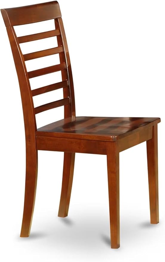 East West Furniture DOML7-MAH-W 7 Piece Dining Set Consist of a Rectangle Dining Room Table with Butterfly Leaf and 6 Wood Seat Chairs, 42x78 Inch, Mahogany