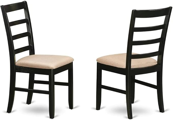 East West Furniture QUPF9-BCH-C 9 Piece Dining Table Set Includes a Rectangle Dinner Table with Butterfly Leaf and 8 Linen Fabric Dining Room Chairs, 40x78 Inch, Black & Cherry