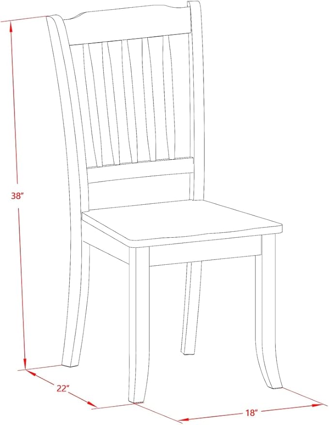 East West Furniture QUDA7-BMK-W 7 Piece Dining Table Set Consist of a Rectangle Wooden Table with Butterfly Leaf and 6 Dining Room Chairs, 40x78 Inch, Buttermilk & Cherry
