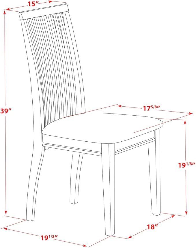 East West Furniture HBIP5-MAH-C 5 Piece Dinette Set for 4 Includes a Round Dining Room Table with Pedestal and 4 Linen Fabric Upholstered Dining Chairs, 42x42 Inch, Mahogany