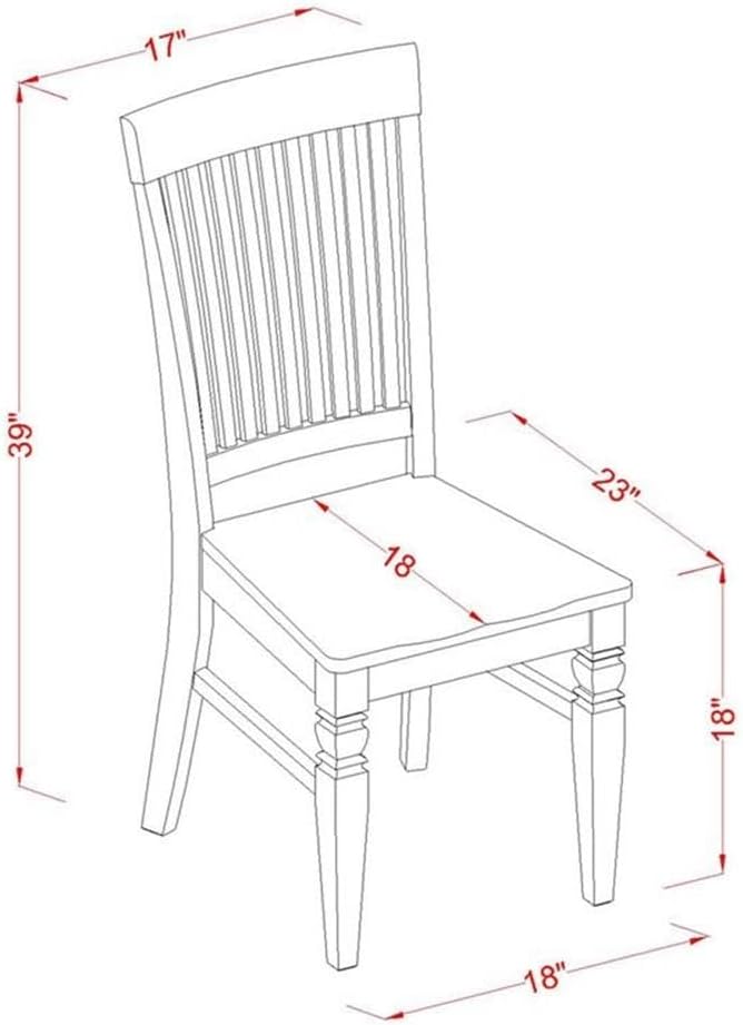 East West Furniture QUWE7-BCH-W 7 Piece Dining Table Set Consist of a Rectangle Dinner Table with Butterfly Leaf and 6 Dining Room Chairs, 40x78 Inch, Black & Cherry