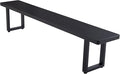 Modern Solid Wood Dining Table with Metal Base Stylish Durable Dining Room Table in Black Multiple Sizes Home Use Office Desk (Bench Black, 78.74in)