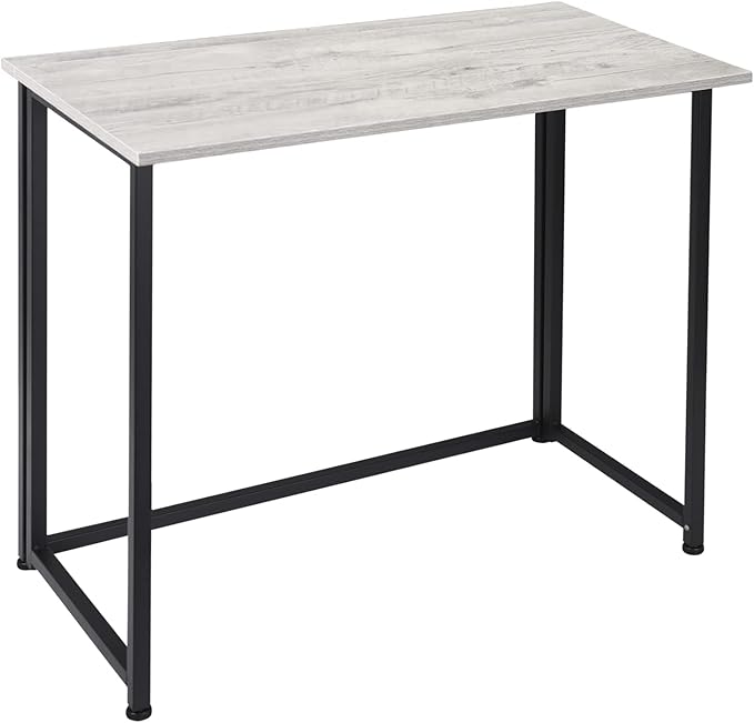 Leopard Outdoor Products Folding Computer Desk for Small Spaces, Space-Saving Home Office Desk, Foldable Laptop Table, Writing Desk, Compact Study Reading Table (Black/Greige)