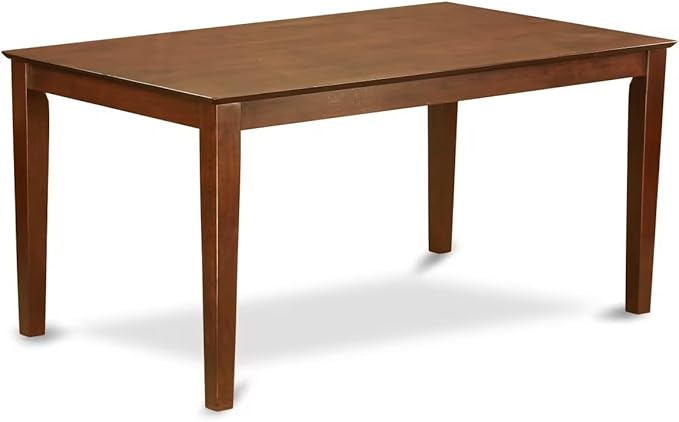 East West Furniture CAAB7-MAH-18 7 Piece Modern Dining Table Set Consist of a Rectangle Wooden Table and 6 Coffee Linen Fabric Upholstered Chairs, 36x60 Inch, Mahogany