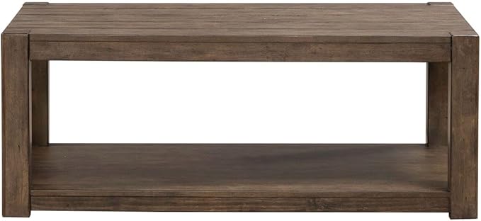 Liberty Furniture Broadmore Living Room Rectangular Cocktail Table - Cobblestone Brown