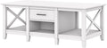 Bush Furniture Coffee Table with Storage with Aged Bronze Hardware | Key West Collection Center Counter for Living Room | 47Wx24Dx18H