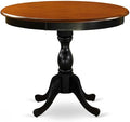 East West Furniture AMPF3-BCH-W 3 Piece Dining Table Set for Small Spaces Contains a Round Kitchen Table with Pedestal and 2 Dining Room Chairs, 36x36 Inch, Black & Cherry