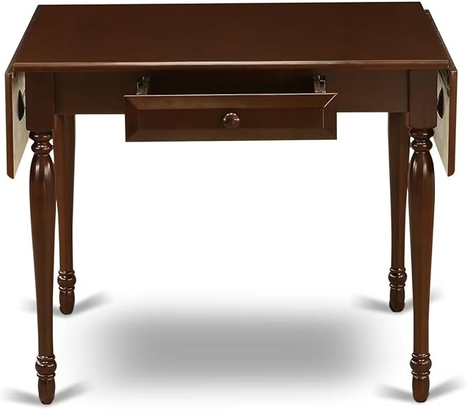 East West Furniture MZDA5-MAH-W 5 Piece Kitchen Table & Chairs Set Includes a Rectangle Dining Table with Dropleaf and 4 Dining Room Chairs, 36x54 Inch, Mahogany
