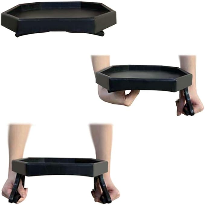 Sofa Armrest Clip Table – No-Slip Couch Tray for Drinks, Snacks, Remote – Adjustable Armchair Table for Living Room, Bedroom, Dorm – Fits Most Armrests (Black)