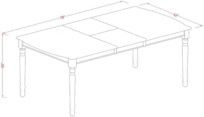 East West Furniture DOIP9-LWH-W 9 Piece Dining Set Includes a Rectangle Dining Table with Butterfly Leaf and 8 Kitchen Chairs, 42x78 Inch, Linen White