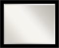 Amanti Art Black Bathroom Mirror for Over Sink, 26x32 Brushed Black Rectangle Vanity Mirror, Large Modern Contemporary Frame, Hangs Horizonally and Vertically, Bathroom Wall Decor, Beveled Edge