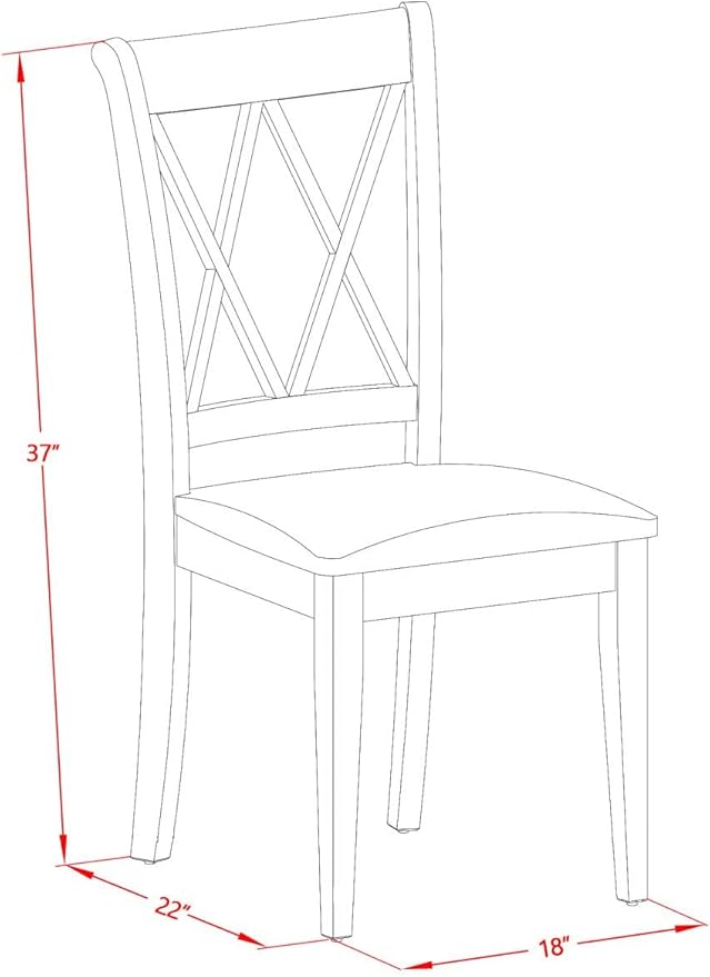 East West Furniture MLCL3-MAH-C 3 Piece Dining Room Furniture Set Contains a Rectangle Wooden Table with Butterfly Leaf and 2 Linen Fabric Kitchen Dining Chairs, 36x54 Inch, Mahogany