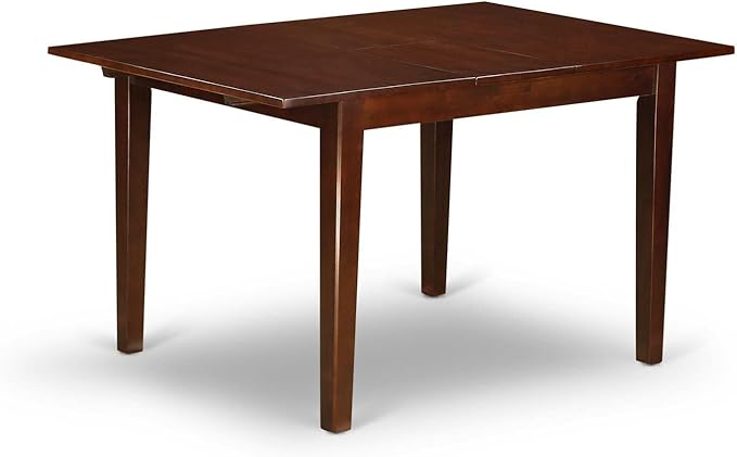 East West Furniture MILA5-MAH-C 5 Piece Kitchen Table Set for 4 Includes a Rectangle Dining Room Table with Butterfly Leaf and 4 Linen Fabric Upholstered Chairs, 36x54 Inch, Mahogany