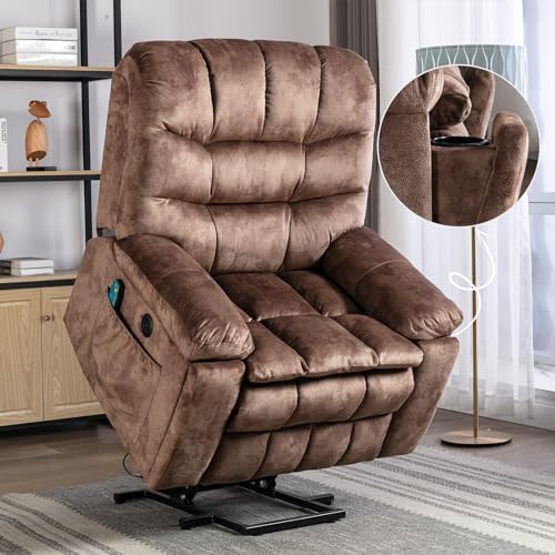 Phoenix Home Power Lift Chair with Massage and Heat for Elderly Recliner, Green Grey