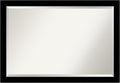 Amanti Art Black Bathroom Mirror for Over Sink, 28x40 Brushed Black Rectangle Vanity Mirror, Large Modern Contemporary Frame, Hangs Horizonally and Vertically, Bathroom Wall Decor, Beveled Edge