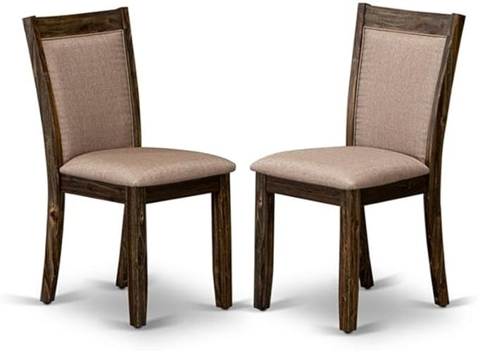 East West Furniture X797MZ716-6 6 Piece Dining Table Set Contains a Rectangle Kitchen Table with X-Legs and 4 Dark Khaki Linen Fabric Parson Chairs with a Bench, 40x72 Inch, Multi-Color