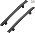 5 Pack Cabinet Handles 4" Hole Center - Curved Cabinet Pulls Black Drawer Pulls for Kitchen Cupboard Solid Hardware for Dresser Drawer Arch Hardware