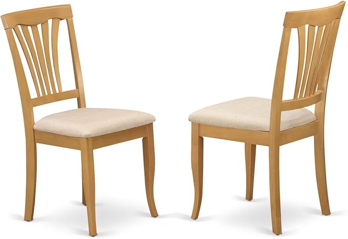 East West Furniture MZAV5-OAK-C 5 Piece Dinette Set for 4 Includes a Rectangle Dining Room Table with Dropleaf and 4 Linen Fabric Kitchen Dining Chairs, 36x54 Inch, Oak