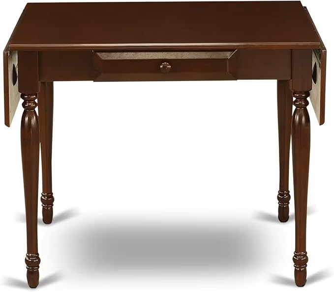 East West Furniture MZGR3-MAH-W 3 Piece Dinette Set for Small Spaces Contains a Rectangle Dining Table with Dropleaf and 2 Kitchen Dining Chairs, 36x54 Inch, Mahogany