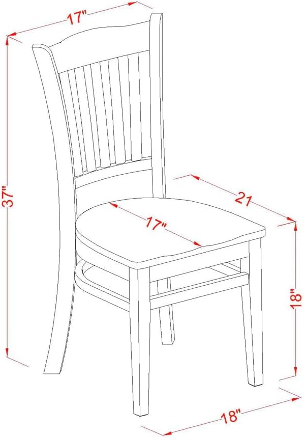 East West Furniture NDGR3-LWH-W 3 Piece Dining Set Contains a Rectangle Dining Room Table with Dropleaf and 2 Kitchen Chairs, 30x48 Inch, Linen White