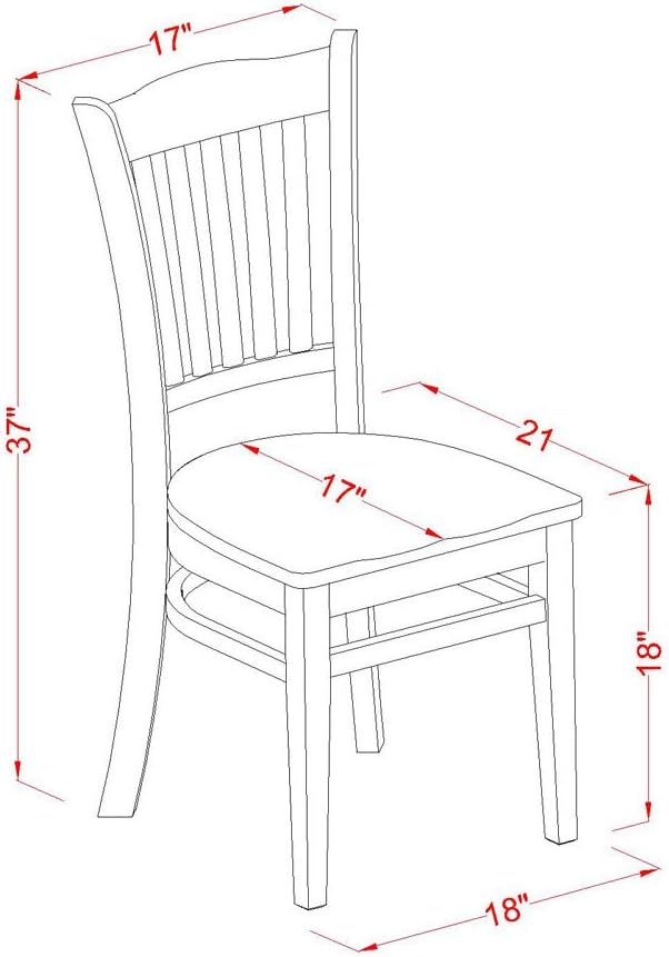 East West Furniture MZGR5-LWH-W 5 Piece Dining Set Includes a Rectangle Dining Room Table with Dropleaf and 4 Kitchen Chairs, 36x54 Inch, Linen White