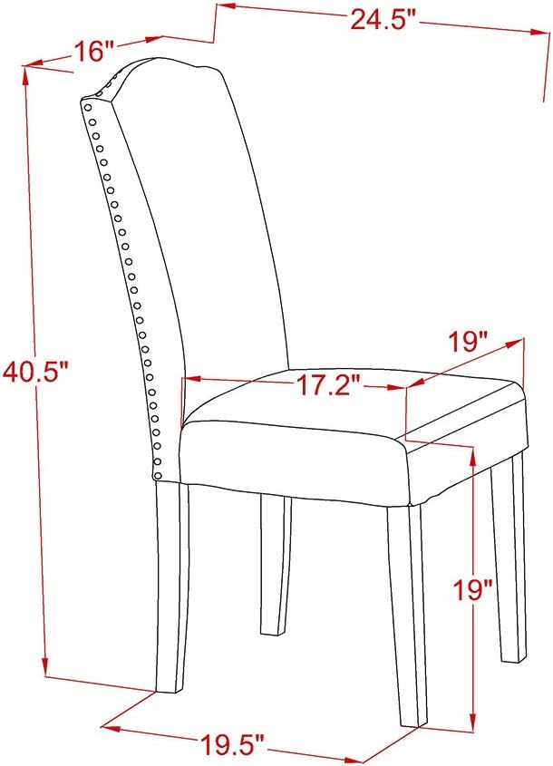 East West Furniture V027EN206-5 5 Piece Kitchen Table & Chairs Set Includes a Rectangle Dining Room Table with V-Legs and 4 Dark Shitake Linen Fabric Parsons Chairs, 40x72 Inch, Multi-Color