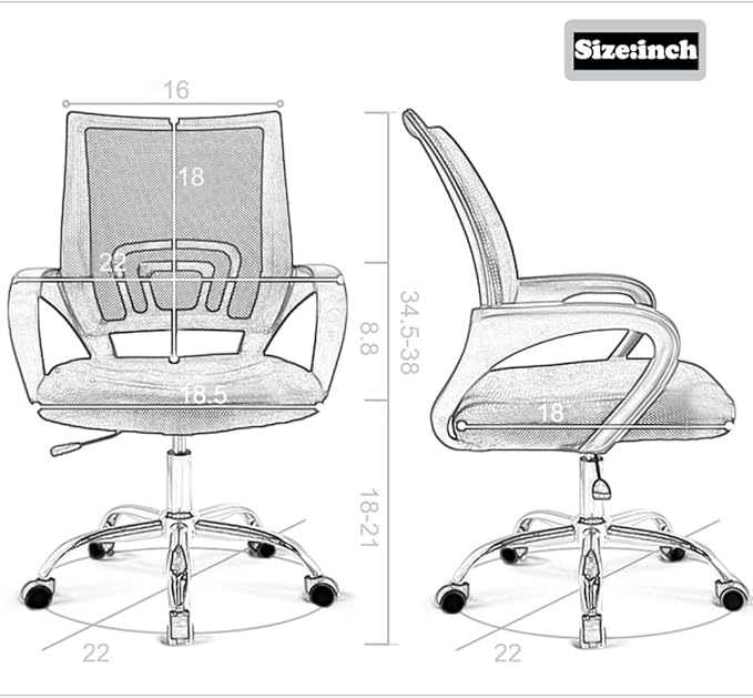 BestOffice Office Chair Ergonomic Cheap Desk Chair Mesh Computer Chair Lumbar Support Modern Executive Adjustable Stool Rolling Swivel Chair for Back Pain (Red)