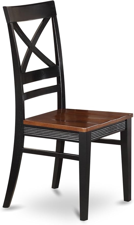 East West Furniture PLQU9-BCH-W 9 Piece Dining Table Set Includes an Oval Dinner Table with Butterfly Leaf and 8 Dining Room Chairs, 42x78 Inch, Black & Cherry
