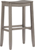 Hillsdale Furniture Fiddler Backless Saddle Bar Stool, Aged Gray