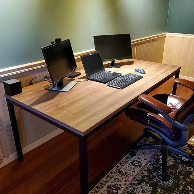 BIBOC Large Computer Desk Modern Simple Style Table 36X72 inches Office Desk Sturdy Writing Workstation Office Desk Writing for Home Office Desk Workstation Wide Metal Sturdy Frame