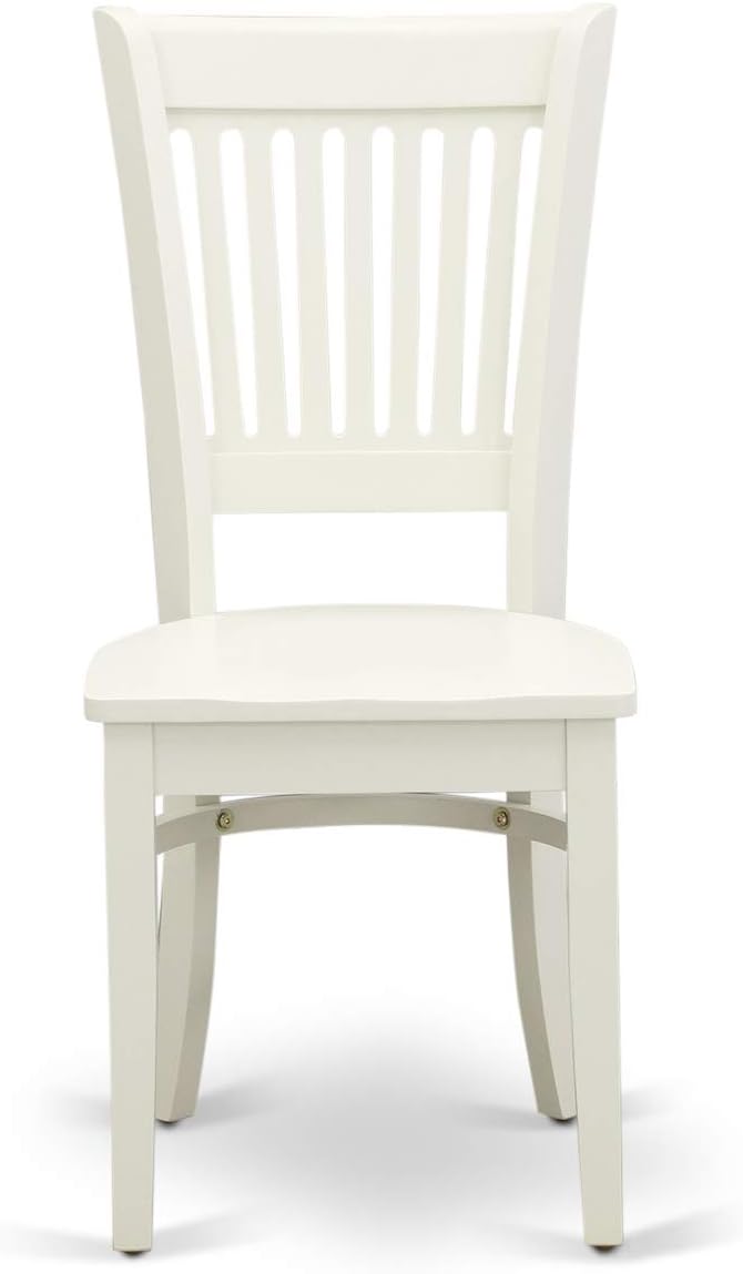 East West Furniture VAVA9-LWH-W 9 Piece Dining Room Table Set Includes an Oval Kitchen Table with Butterfly Leaf and 8 Dining Chairs, 40x76 Inch, Linen White