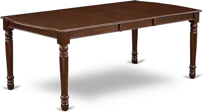 East West Furniture DODA5-MAH-23 5 Piece Dining Room Set Consists of a Rectangle Wooden Table with Butterfly Leaf and 4 Polyester Fabric Upholstered Chairs, 42x78 Inch, Mahogany