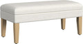 HomePop Home Decor | Upholstered Decorative Storage Ottoman Bench | Ottoman Bench with Storage for Living Room & Bedroom | Decorative Home Furniture, Cream Textured Woven