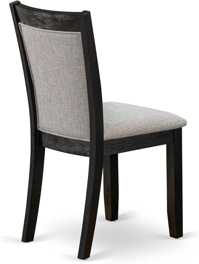East West Furniture V697MZ606-5 5 Piece Dining Table Set for 4 Includes a Rectangle Kitchen Table with V-Legs and 4 Shitake Linen Fabric Parson Dining Chairs, 40x72 Inch, Multi-Color