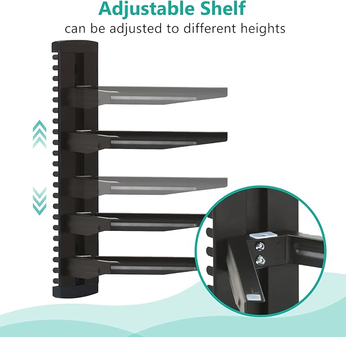 WALI Floating Entertainment Center Shelves, Holds Up to 17.6lbs, TV Shelf with Strengthened Tempered Glasses for DVD Players, Cable Boxes, Games Consoles, TV Accessories (CS303B), 3 Shelf, Black