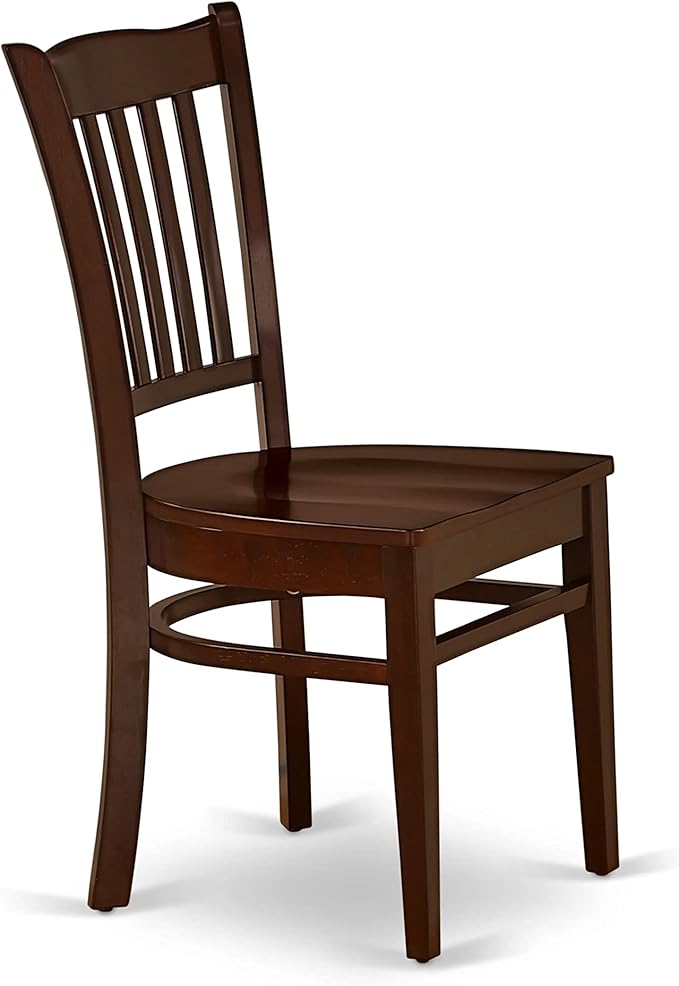 East West Furniture HBGR5-MAH-W 5 Piece Dining Table Set for 4 Includes a Round Kitchen Table with Pedestal and 4 Dinette Chairs, 42x42 Inch, Mahogany
