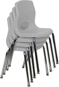Children’s Factory MyPosture 14" H Child Chair, 4 Pack, Gray with Chrome Legs, AB8014GYC4, Daycare or Classroom Flexible Seating, Kids/Teen Classroom & School Desk Chair