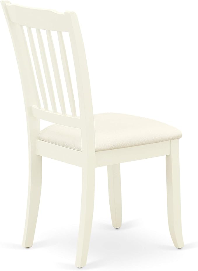 East West Furniture DODA5-LWH-C 5 Piece Modern Dining Table Set Includes a Rectangle Wooden Table with Butterfly Leaf and 4 Linen Fabric Dining Room Chairs, 42x78 Inch, Linen White