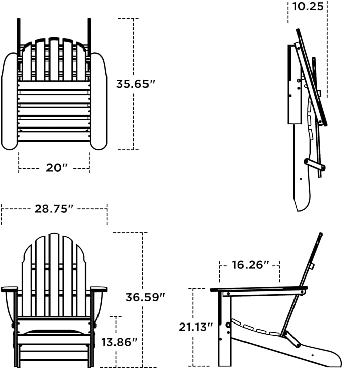 POLYWOOD AD5030TA Classic Folding Adirondack, Tangerine