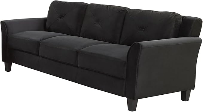 3 Pieses Modern Living Room Sofa Sets Polyester Blend Button Tufted Sofa&Couch Include 3Seaters Couch, Loveseat and Armchair with Ergonomically Curved Armrests for Home Apartment Office