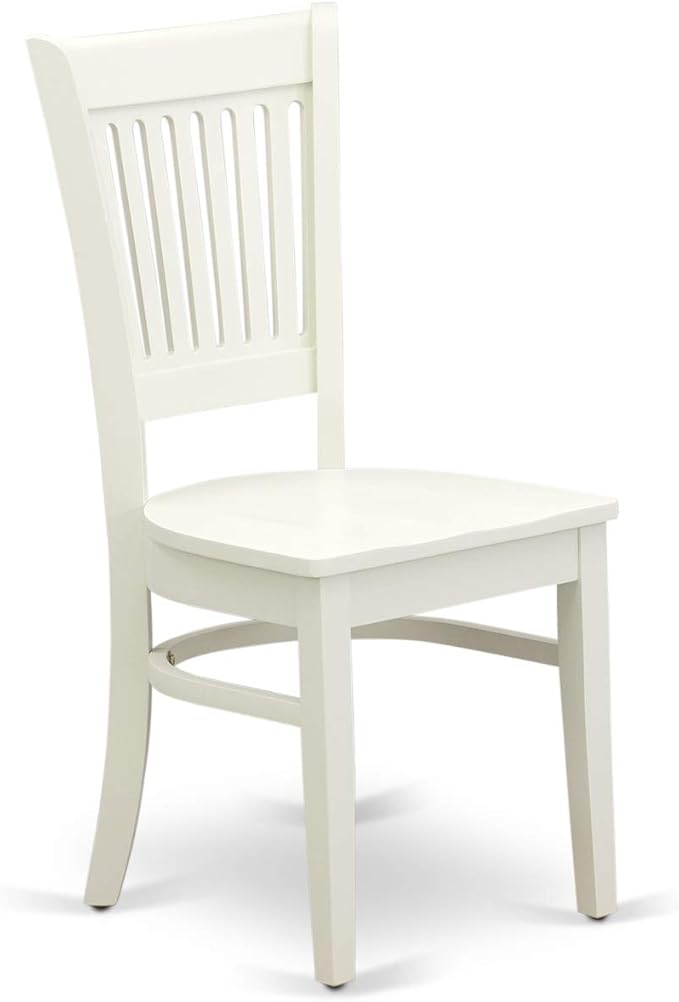 East West Furniture LGVA7-LWH-W 7 Piece Dining Room Furniture Set Consist of a Rectangle Kitchen Table with Butterfly Leaf and 6 Dining Chairs, 42x84 Inch, Linen White