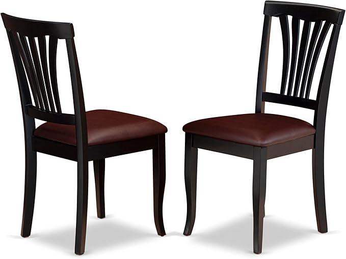 East West Furniture DOAV7-BCH-LC 7 Piece Kitchen Table & Chairs Set Consist of a Rectangle Butterfly Leaf Dining Table and 6 Faux Leather Upholstered Chairs, 42x78 Inch, Black & Cherry
