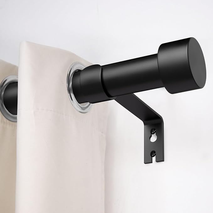 2 Pack Curtain Rods for Windows 66 to 120 Inch(5.5-10ft), 1 Inch Black Heavy Duty Curtain Rod Set, Adjustable Extra Long Outdoor Drapery Rods for Patio, Size 32"- 120"