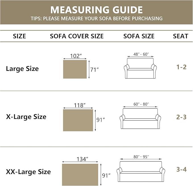 MYSKY HOME Green Sofa Covers Tassel Couch Cover for Pet Dogs Sage Couch Cushion Covers for L Shape Universal Chenille Sofa Throw Cover Washable Sectional Couch Covers for Living Room, 71" X102"