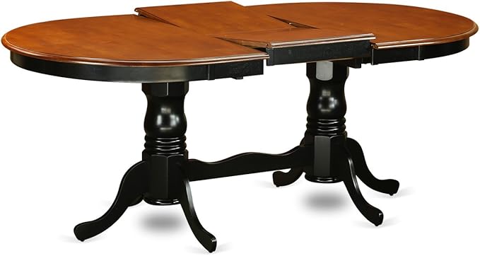 East West Furniture PLKE5-BCH-LC 5 Piece Dining Room Furniture Set Includes an Oval Kitchen Table with Butterfly Leaf and 4 Faux Leather Upholstered Dining Chairs, 42x78 Inch, Black & Cherry